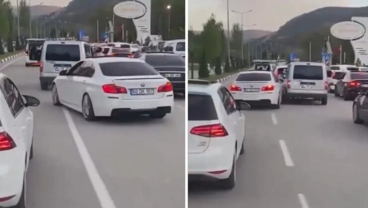 Tek derdi konvoyda öne geçmek! Yaptığı hareket ise akılalmaz