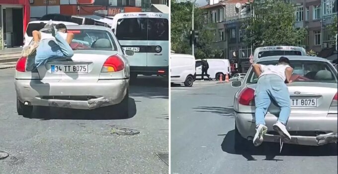 Trafikte bir garip olay: Sonrasında yaşananlar daha bomba