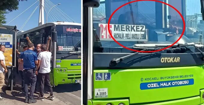 Yolcusunu demir sopa ile kovaladı, polisleri görünce bıçağını boynuna dayadı