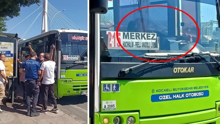 Yolcusunu demir sopa ile kovaladı, polisleri görünce bıçağını boynuna dayadı