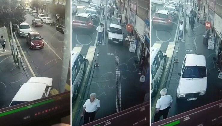 Yolu bıraktı, kaldırımdan ilerledi