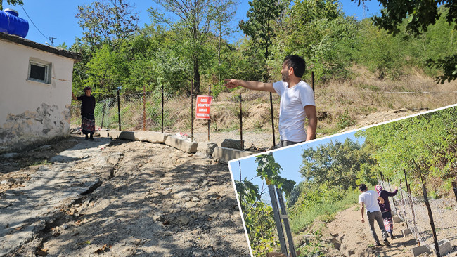 10 yıllık yolu beton bloklarla kapattı! Evine ulaşamayan aile isyan etti: Yangın olsa neyle müdahale edecekler