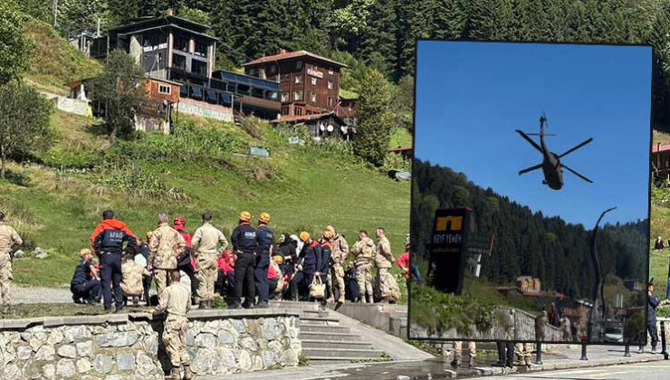 Ayder Turizm Merkezi’nde mahsur kalan vatandaşlar için tahliye çalışması başlatıldı