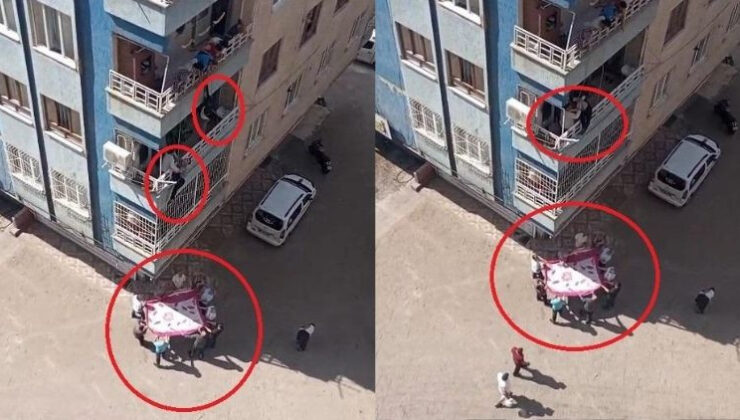 Balkondan sarkan Down sendromlu çocuğu komşusu kurtardı… Onlar kamerada