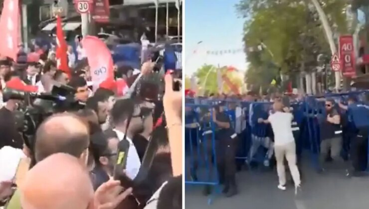 CHP mitinginde arbede! Polis gazla müdahale etmek zorunda kaldı, 6 kişi gözaltına alındı
