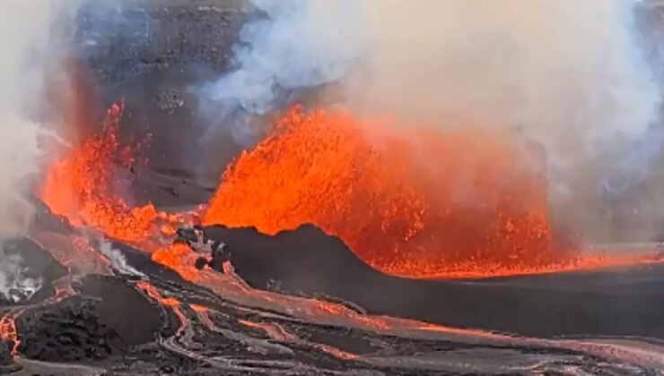 Hawaii’deki Kilauea Yanardağı’nda 32’inci patlama! 100 metreye kadar lav püskürdü