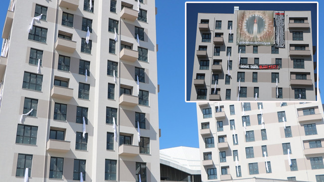 İnşa ettikleri binalara astılar! 78 çarşafla Kartalkaya acısı