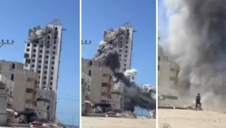 İsrail Ordusu Gazze’deki en yüksek binayı yerle bir etti