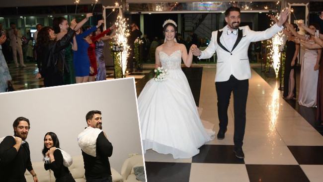‘Köyden İndim Şehire’ filminden esinlendiler! Sokak sokak gezip topladılar | En unutulmaz düğün takısı oldu