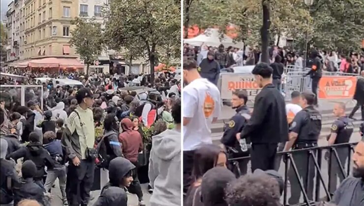 Paris’te ücretsiz kızarmış tavuk izdihamı: Binlerce insan birbirine girdi