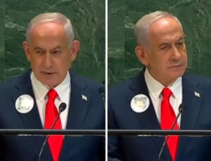 Protesto edildiği toplantıda Netanyahu’nun şakasına kimse gülmedi: Burada gülmeniz gerekiyordu