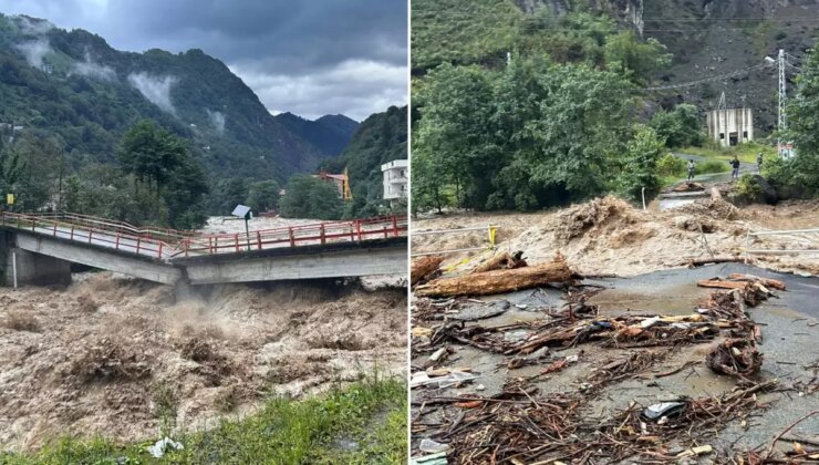 Rize’de sel ve heyelanla mücadele! Ayder Yaylası’nın yolu ulaşıma kapandı