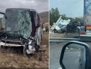 Sivas’ta tır ile yolcu otobüsü kafa kafaya çarpıştı! Çok sayıda yaralı var