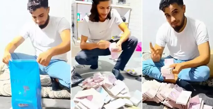 Soygun paralarını odaya döküp say say bitiremediler