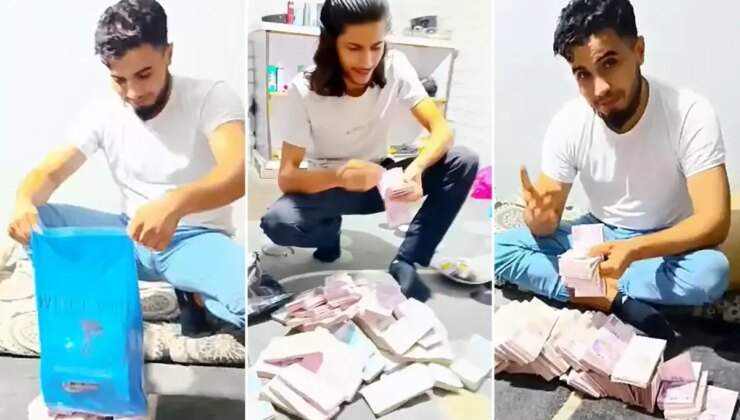 Soygun paralarını odaya döküp say say bitiremediler
