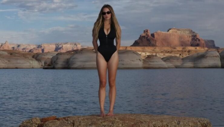 Sydney Sweeney 7,5 metreden göle atladı