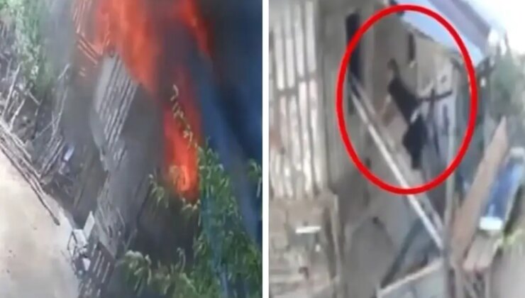 Yanan eve hiç düşünmeden girdi! İki kişinin hayatını böyle kurtardı