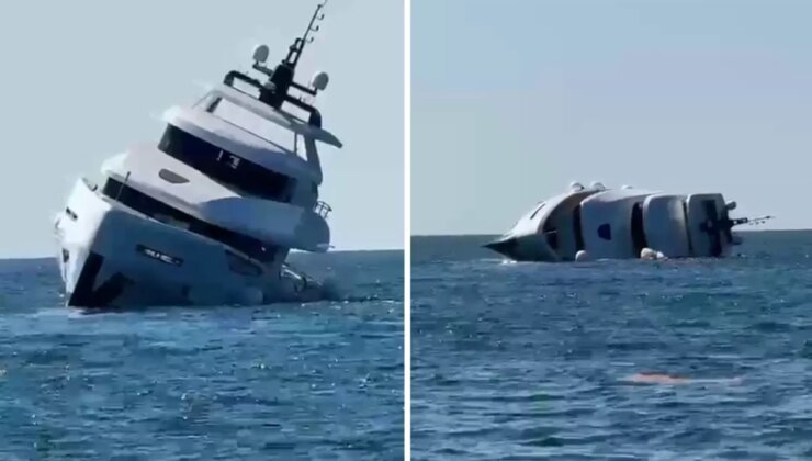 Yapımı tamamlanıp sahibine teslim edilen lüks yat 15 dakikada battı