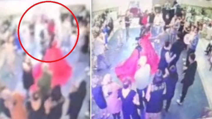 Adana’da düğün salonunda büyük panik! Dev avize gelinin üzerine düştü