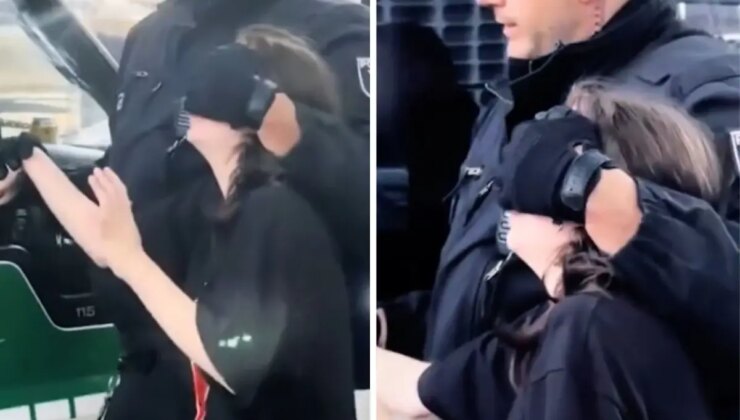 Avrupa’da özgürlük bu kadar! Küçücük çocuk gözleri kapatılarak gözaltına alındı