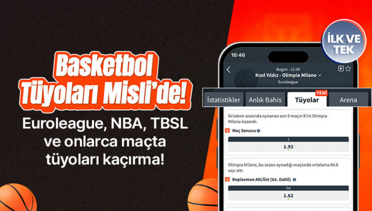 Basketbol bahislerinde yeni rehber! Basketbol Tüyolar ilk kez ve sadece Misli’de…
