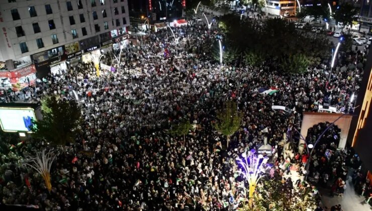 Batman’da İsrail’in Gazze saldırıları protesto edildi! Binlerce kişi katıldı