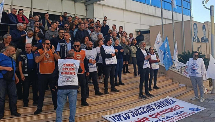 Belediyede görevli memurlardan protesto | ‘Haklarımız ödenmiyor’