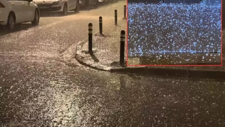 Bir anda bastırdı! Çanakkale dolu yağışına teslim oldu