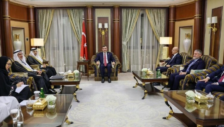 Cumhurbaşkanı Yardımcısı Yılmaz, Suudi Arabistan Yatırım Bakanı Falih’i kabul etti
