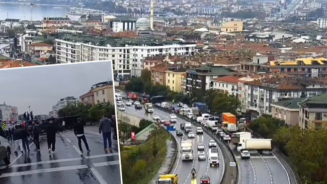 D-100 Karayolu’nda TIR devrildi! Yol trafiğe kapatıldı