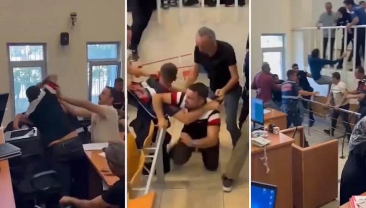 Diyarbakır Adliyesi’nde duruşma salonu içerisinde kavga