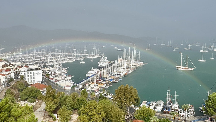 Fethiye’de gökkuşağı oluştu