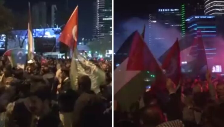 İsrail Başkonsolosluğu önünde Filistin’e destek eylemi
