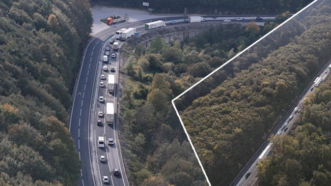 İstanbul istikameti trafiğe kapandı! Kara yolu kilitlendi
