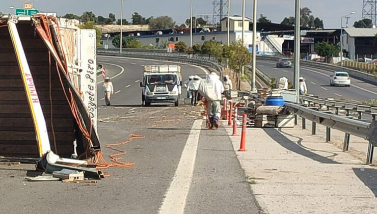 Mersin’de ilginç kaza: Binlerce arı otoyola saçıldı