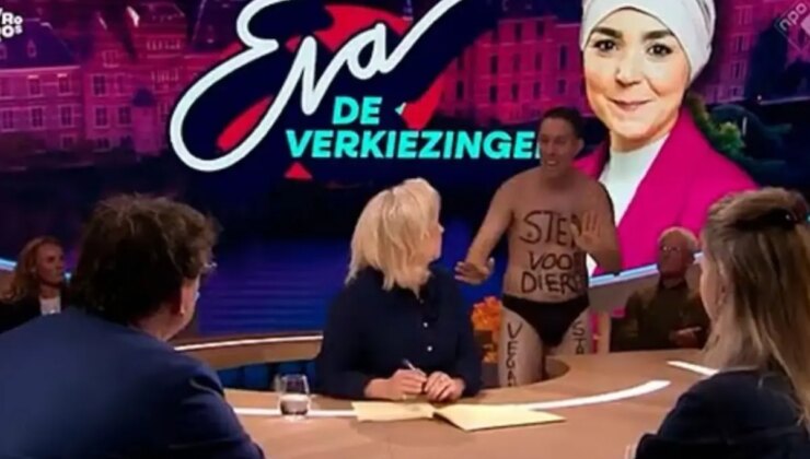 Seçim adayı, vegan protestocu sanılarak canlı yayından kovuldu