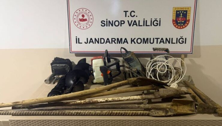 Sinop’ta kaçak kazı operasyonu: 8 gözaltı