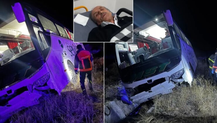 Şoför yediği yemekten zehirlendi, otobüs kaza yaptı