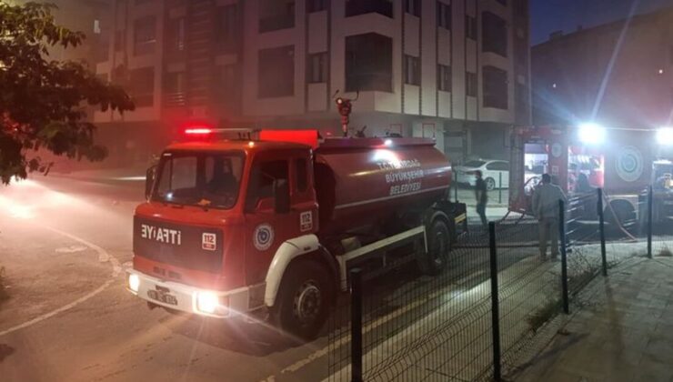 Tekirdağ’da apartmanın otoparkında yangın çıktı
