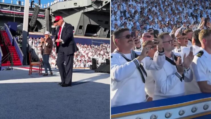 Trump dans figürleriyle binlerce askeri coşturdu