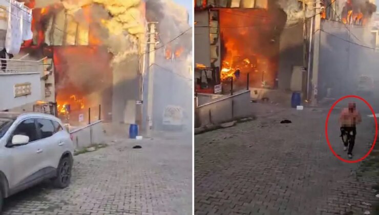 6 kişinin öldüğü yangında tüyler ürperten görüntü: Alevlerin arasından çıkıp geldi