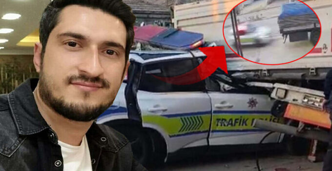 Bir polisin şehit olduğu kazanın görüntüleri ortaya çıktı
