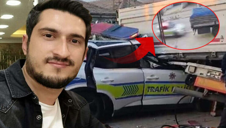Bir polisin şehit olduğu kazanın görüntüleri ortaya çıktı