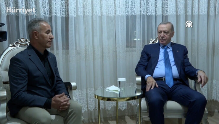 Cumhurbaşkanı Erdoğan, Adıyaman’da depremzede bir aileyi ziyaret etti