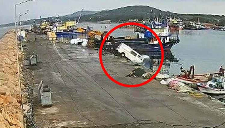 Didim’de kamyonetin denize uçtuğu anların görüntüleri ortaya çıktı
