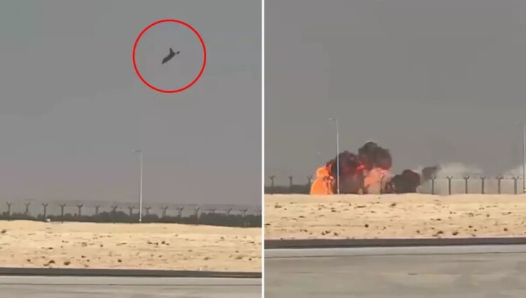 Dubai’de gösteri sırasında savaş uçağı böyle düştü