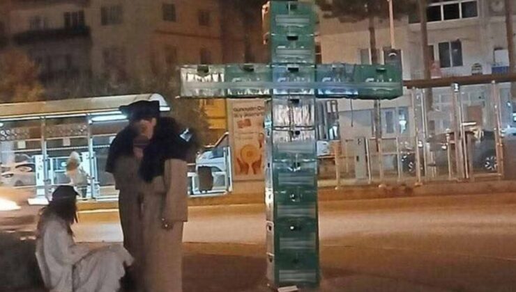 Eskişehir’de bira kasalarıyla haç işareti yapan 3 kişi gözaltında