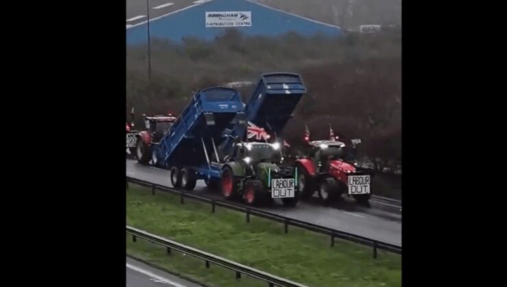 İngiltere'de çiftçiler hükümete karşı eyleme geçti