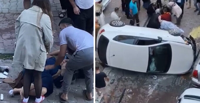 İstanbul’da aracın freni tutmadı, ortalık savaş alanına döndü