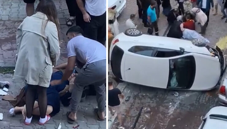 İstanbul’da aracın freni tutmadı, ortalık savaş alanına döndü